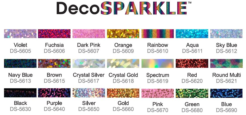 All Deco Sparkle Colors available