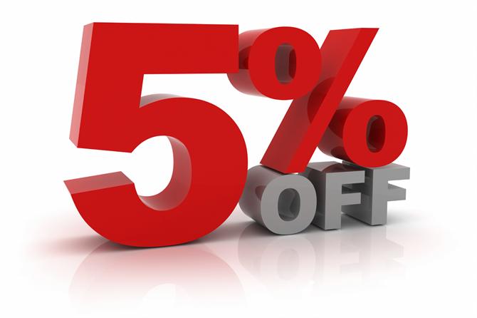 5% off purchase of 4 or more inks