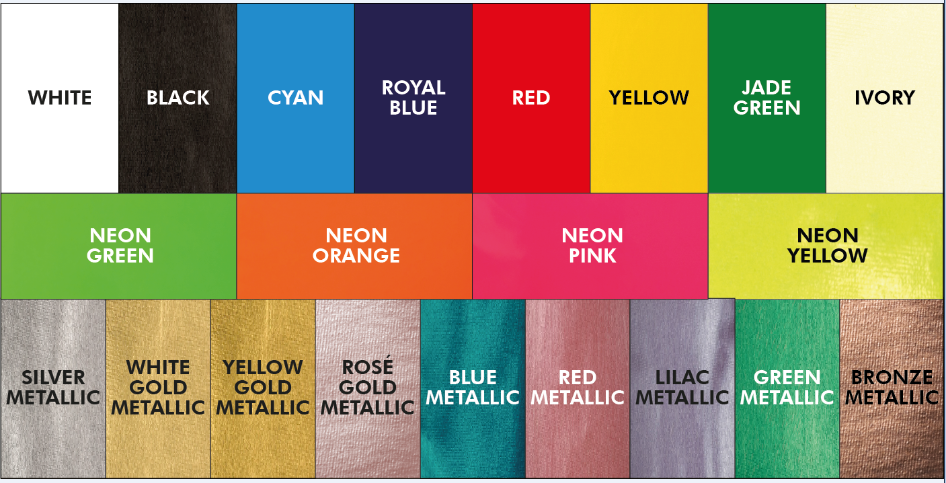 Flex-Soft White, Neon and Metallic Colors available Flex-Soft White, Neon and Metallic Colors available