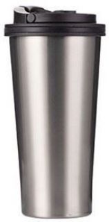 16oz SS Tumbler with Portable Lid Silver