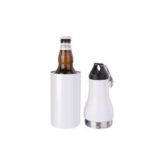 Picture of 12oz SS Beer Bottle w Opener - White