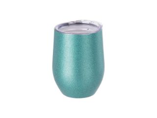 12oz Wine Cup Glitter Light Blue