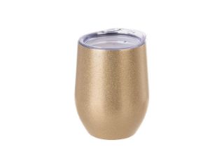 12oz Wine Cup Glitter Gold