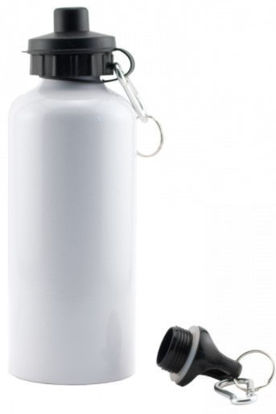 20oz Aluminum Water Bottle with 2 Lids White