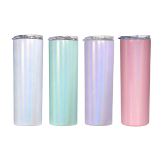 20oz Stainless Steel Tumbler Straw & Lid - Shimmer Pink