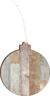 Light Faux Wood Ornament 3.86"x 4.18"