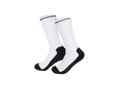 Picture of White With Black Bottom Crew Socks