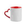 11oz White Mug with Red Heart Handle