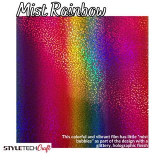 Styletech Metalized Holographic Film-9000 Series - 801 - Rainbow Mist Vinyl