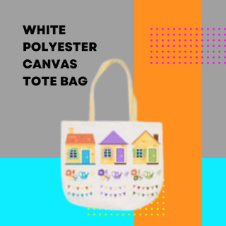 White Polyester Canvas Tote Bag