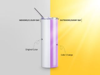 20oz UV Colour Changing Tumber- White to Violet