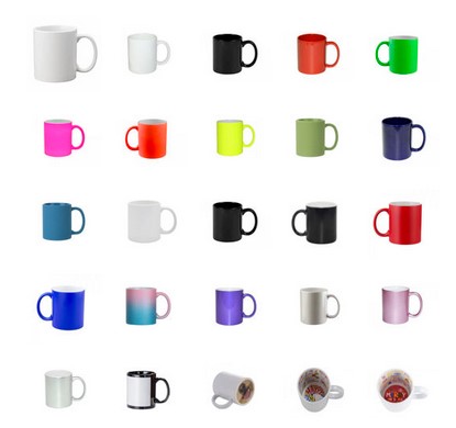 Picture of all regular 11oz Straight Sublimation Mugs